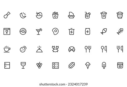 Food and Cooking icon set, vector illustration