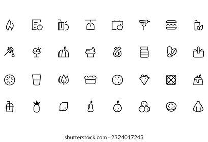 Food and Cooking icon set, vector illustration