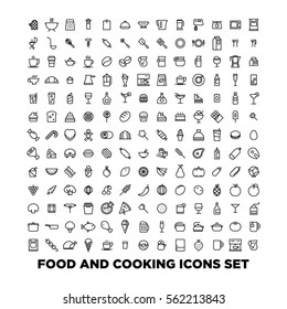 Food and cooking icons set