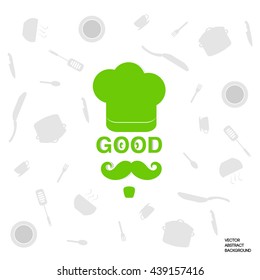 Food cooking vector. Chef's Hat icon. Cookware set
