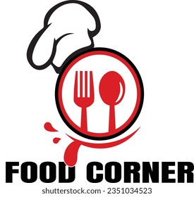 Food corner logo design vector art