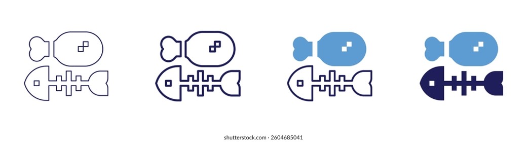 Food corporate responsibility icon in 4 different styles. Thin Line, Line, Bold Line, Duotone. Duotone style. Editable stroke.