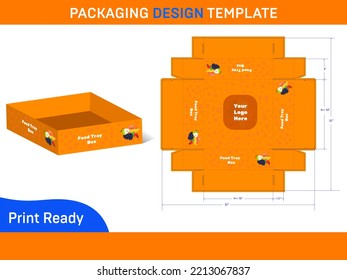 Food Corrugated Cardboard Tray Box Packaging Template