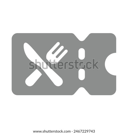 Food coupon vector icon. Discount or gift voucher for restaurant and meal.