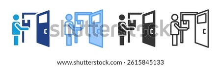 Food Courier icon set multiple style collection