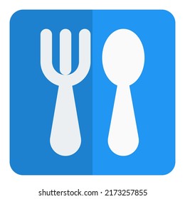 Food court with cutleries like spoon and fork