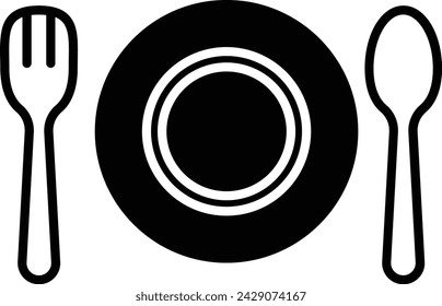 Food Court glyph and line vector illustration