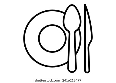 food court icon. icon related to public navigation. line icon style. element illustration
