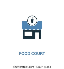Food Court icon in two colors. Creative design from city elements icons collection. Colored food court icon for web and mobile design.