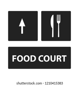 Food court sign. Fork. Vector Illustration