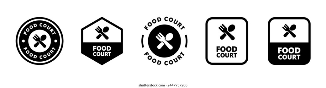 Food Court Sign Vector Collection. Cafe or Restaurant icon.