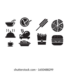 Iconos de las cortes de alimentos establecen el fondo