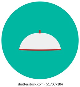 Food cover cute icon in trendy flat style isolated on color background. Kitchenware symbol for your design, logo, UI. Vector illustration, EPS10.