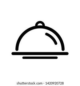 Food cover icon flat vector illustration design isolated on white background