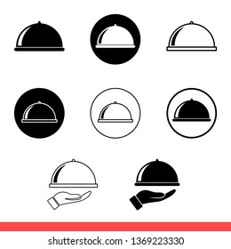 Food cover icon isolated on white background, cooking vector for web or mobile