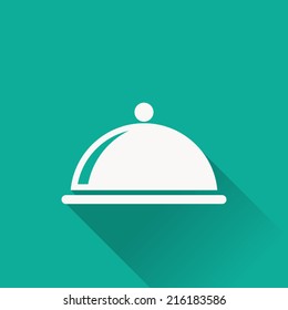 food cover icon , vector illustration , flat design