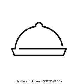 Food cover line icon on white background. Eps 10
