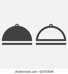 food cover line icon, outline and solid vector logo, linear pictogram isolated on white, pixel perfect illustration