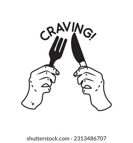 Food craving doodle vector outline Sticker. EPS 10 file