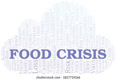 La nube de palabras de crisis alimentaria se crea sólo con texto.