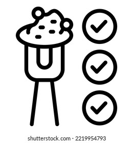 Food Critic Icon Outline Vector. Safety Inspection. Certificate Quality