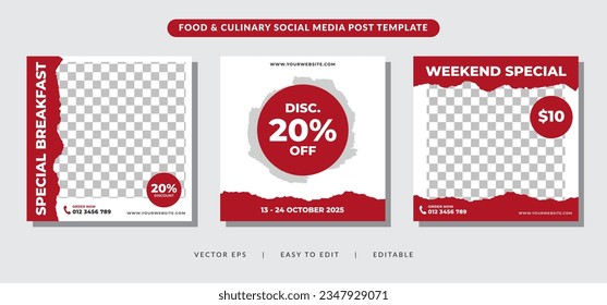 Food Culinary banner Post promotion template Premium Vector