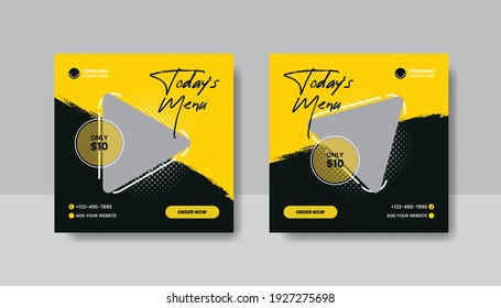 Food culinary banner for social media post template
