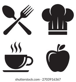 Conjunto De Ícones Vetoriais Alimentares E Culinários