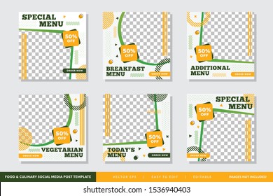 Food & Culinary Instagram Post Promotion Template Premium Vector