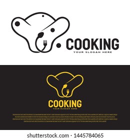 food culinary logo with love sign or heart concept. cooking icons. restaurant creative symbols. food. vector illustration element