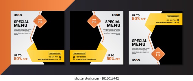 food culinary menu banner for social media post template