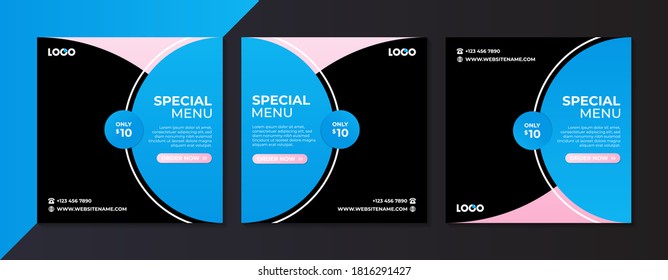 food culinary menu banner for social media post template