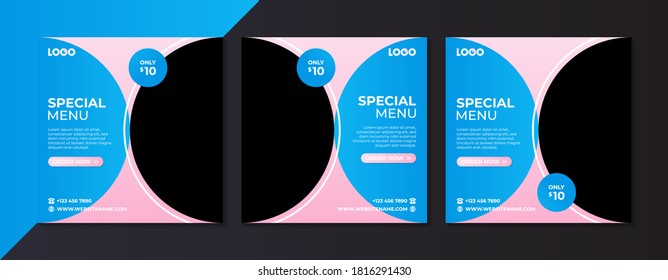 food culinary menu banner for social media post template