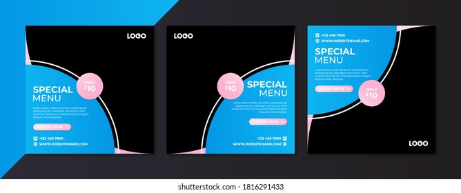 food culinary menu banner for social media post template