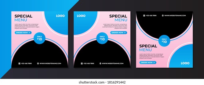 food culinary menu banner for social media post template