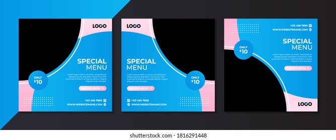 food culinary menu banner for social media post template