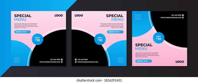 food culinary menu banner for social media post template