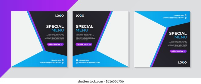 food culinary menu banner for social media post template