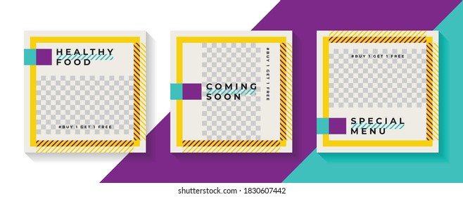 Food culinary menu banner for social media post template.