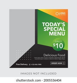 food culinary menu banner for social media post template