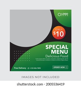 food culinary menu banner for social media post template