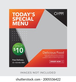 food culinary menu banner for social media post template