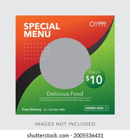 food culinary menu banner for social media post template