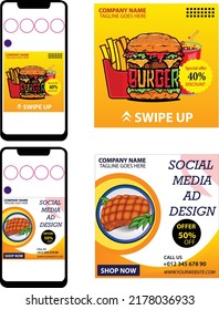 Food culinary Promotion template with photo. Social Media Post. social media post template for food menu promotion banner frame. high resolution. online shopping online ad banner template design