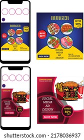 Food culinary Promotion template with photo. Social Media Post. social media post template for food menu promotion banner frame. high resolution. online shopping online ad banner template design