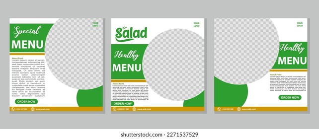 Food culinary Promotion template Premium Vector Social Media Post. social media post template for food menu promotion banner frame