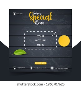 Food or culinary social media marketing template. editable square social media post for promotion.