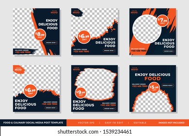 Food & culinary Social Media Post promotion template Premium Vector