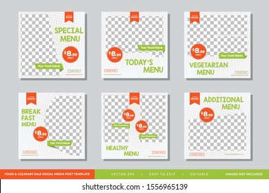 Food & cularis Social Media Post Template Premium Vektorillustration