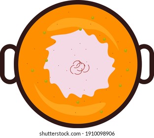 Food curry, illustration, vector on a white background.